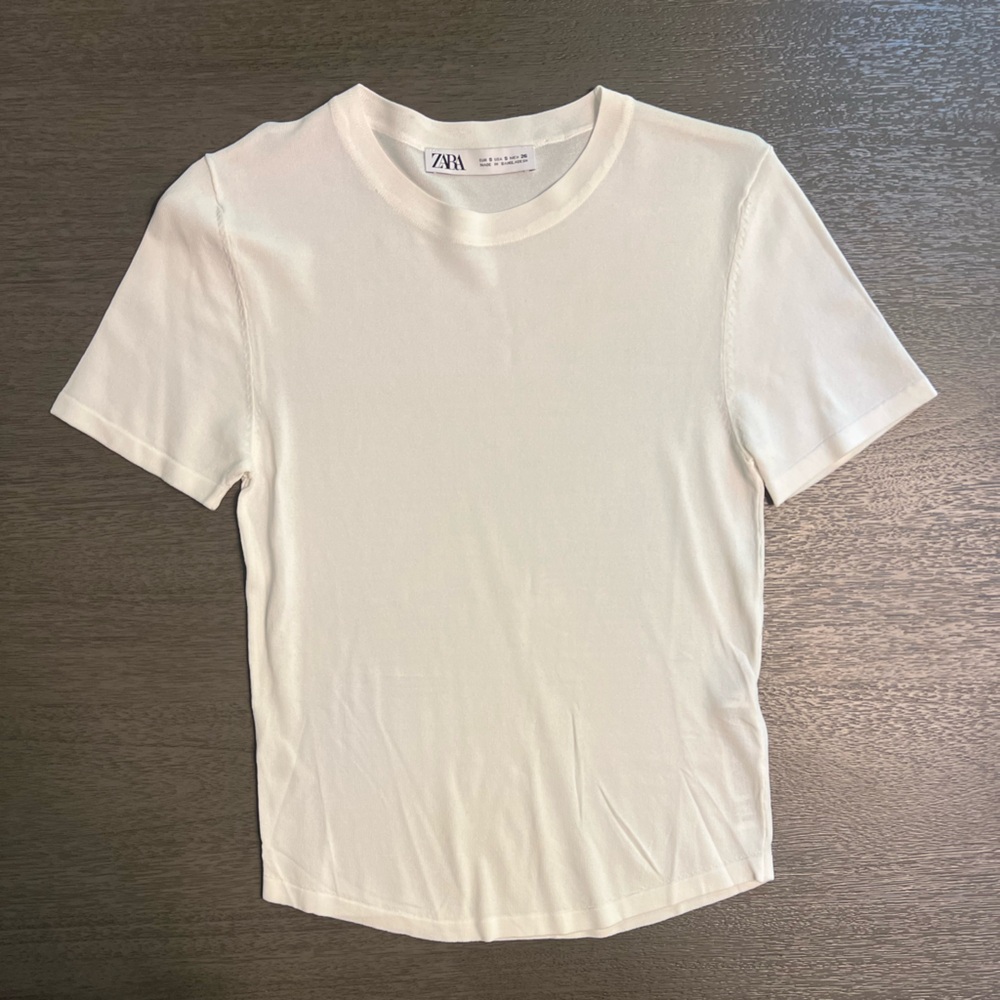 Zara Basic T-Shirt | White | Size S